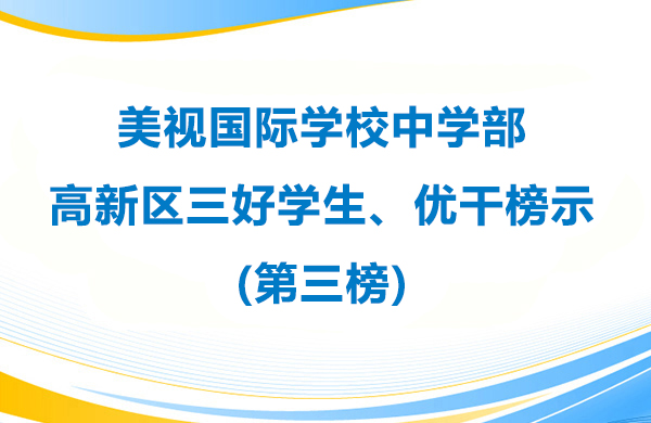 美视师一学校中学部 高新区三好学生、优干榜示(第三榜)